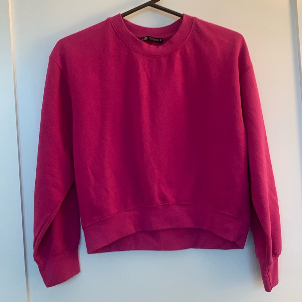 Zara pink crewneck sweatshirt
